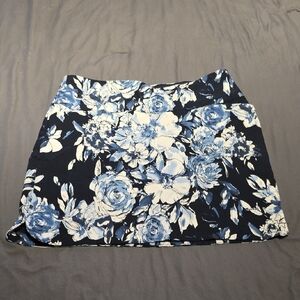 Floral Blue and White Women's Skirt
